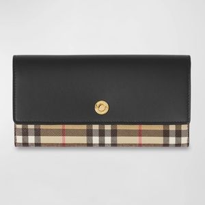 Burberry Halton Vintage Check Flap Continental Wallet